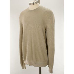 THE MENS STORE Tan Open Knit Cotton Crew Neck Pullover Sweater XL NWT